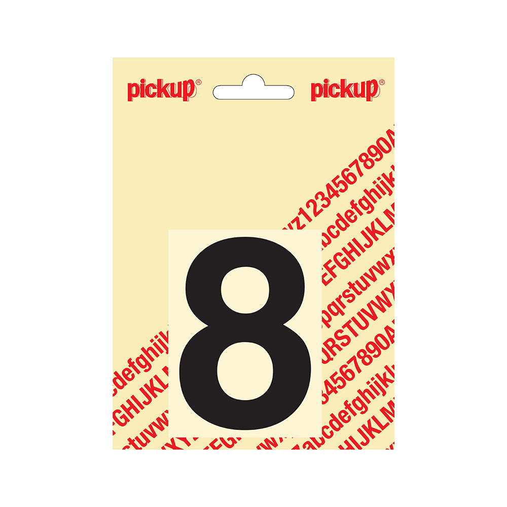 Plakcijfer Helvetica 80 mm - zwart 8 - Helvetica - 312020808 - EAN 8711234131386 - zelfklevend vinyl