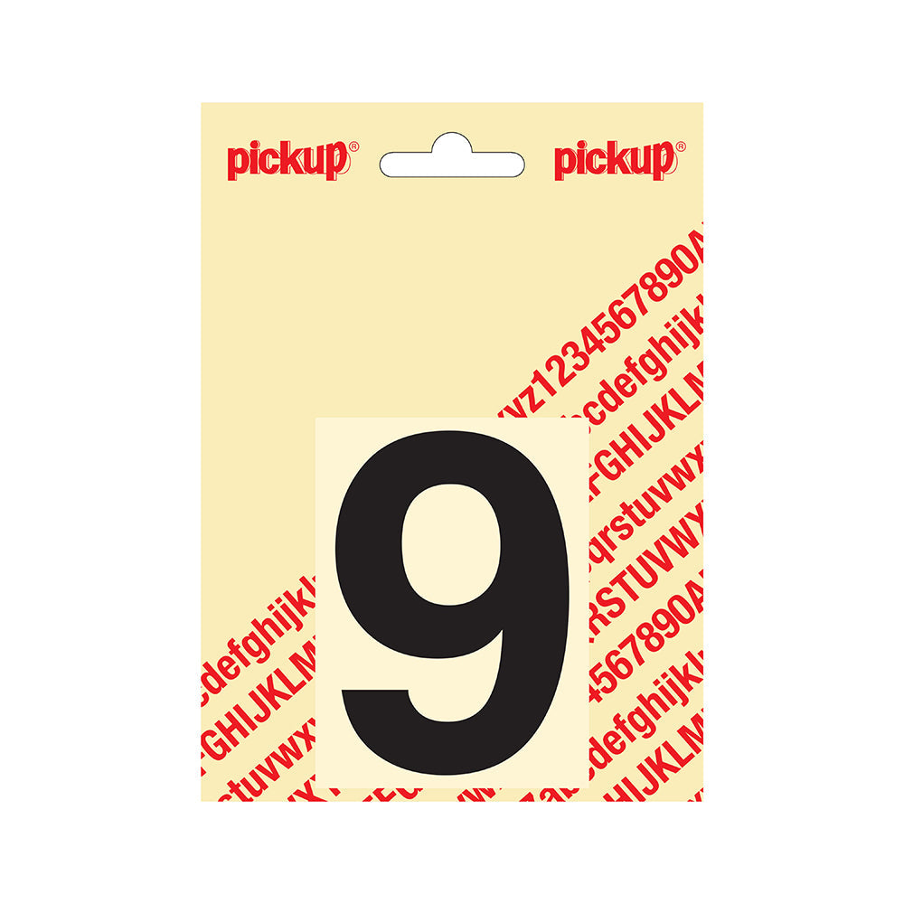 Plakcijfer Helvetica 80 mm - zwart 9 - Helvetica - 312020809 - EAN 8711234131393 - zelfklevend vinyl