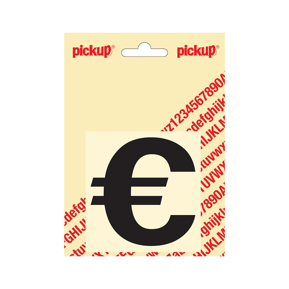 Plakletter Helvetica 80 mm - zwart € - Helvetica - 31202080EURO - EAN 8711234131270 - zelfklevend vinyl
