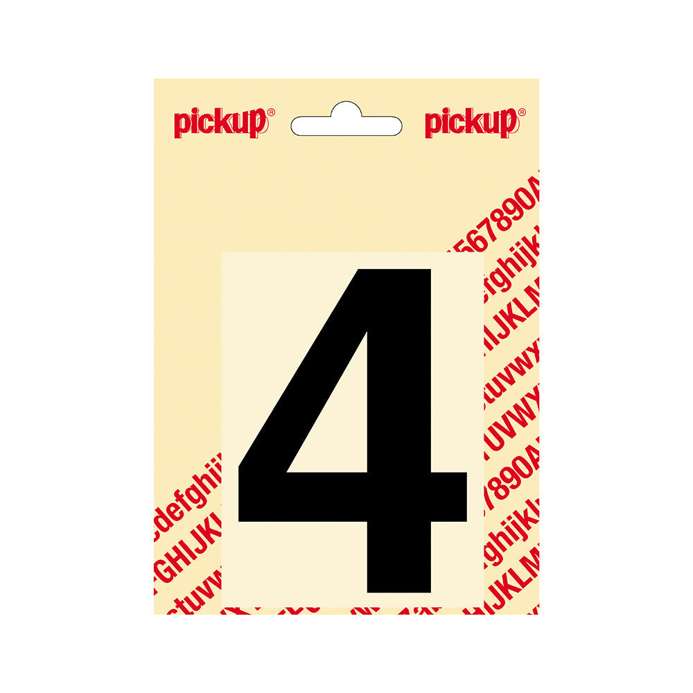 Plakcijfer Helvetica 100 mm - zwart 4 - Helvetica - 312021004 - EAN 8711234141347 - zelfklevend vinyl