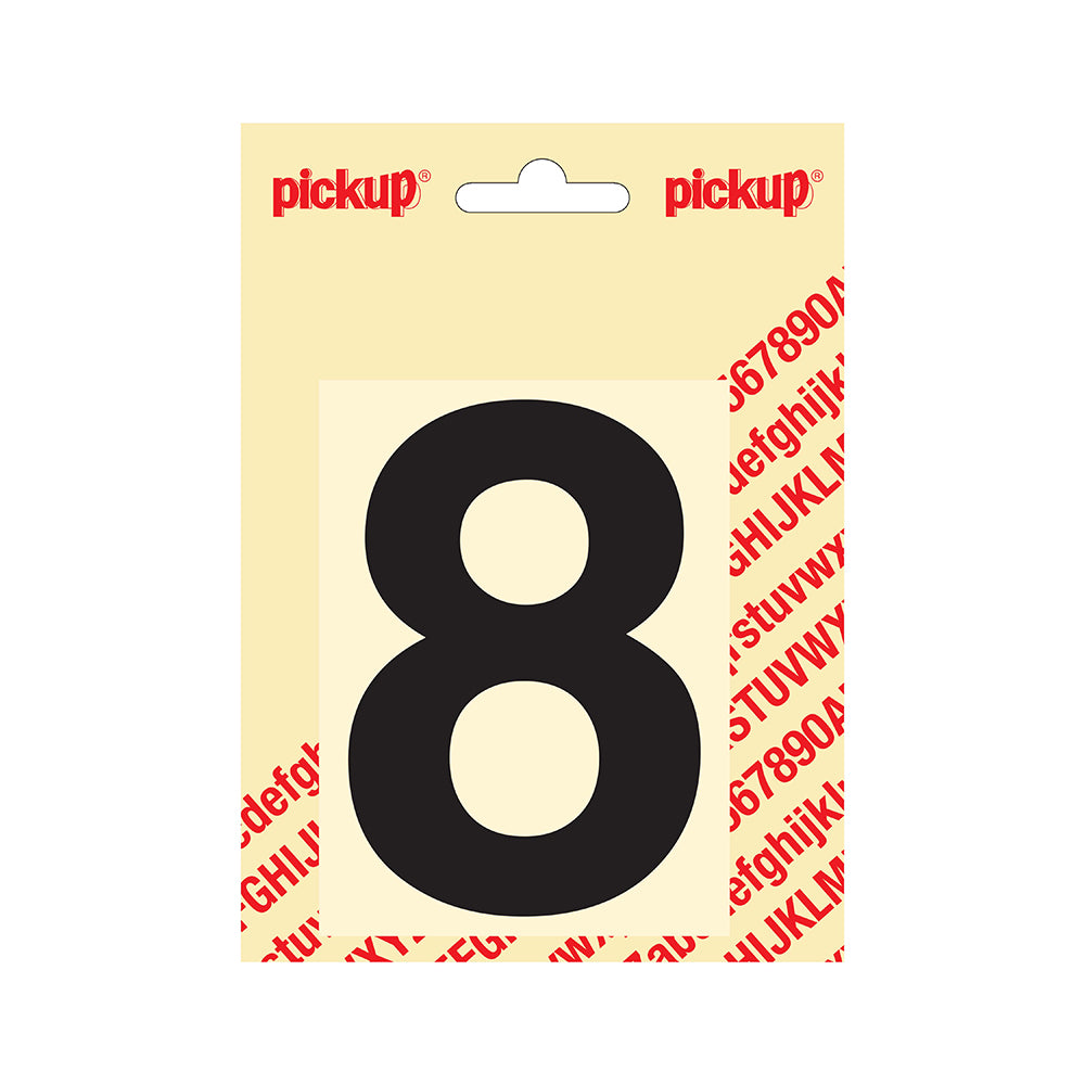 Plakcijfer Helvetica 100 mm - zwart 8 - Helvetica - 312021008 - EAN 8711234141385 - zelfklevend vinyl