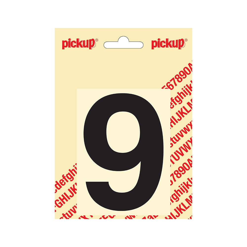 Plakcijfer Helvetica 100 mm - zwart 9 - Helvetica - 312021009 - EAN 8711234141392 - zelfklevend vinyl