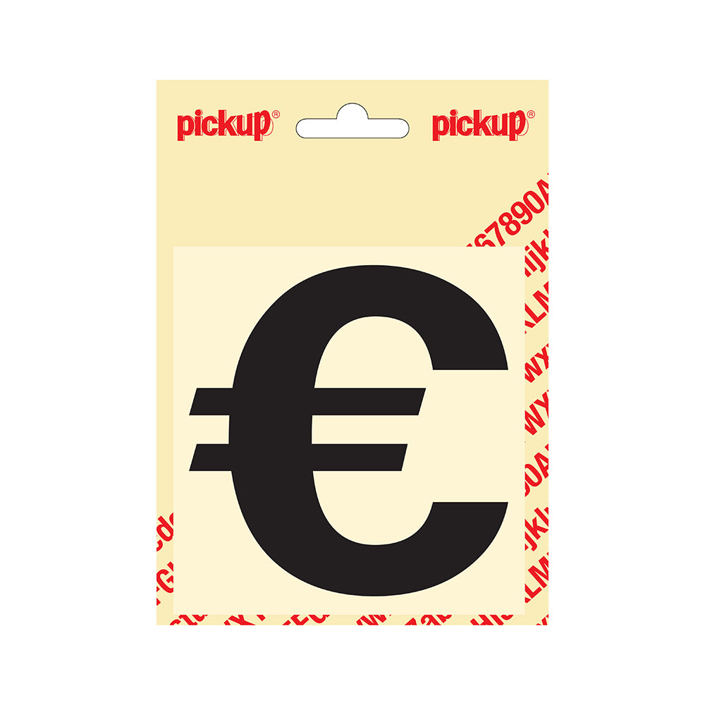 Plakletter Helvetica 100 mm - zwart € - Helvetica - 31202100EURO - EAN 8711234141279 - zelfklevend vinyl