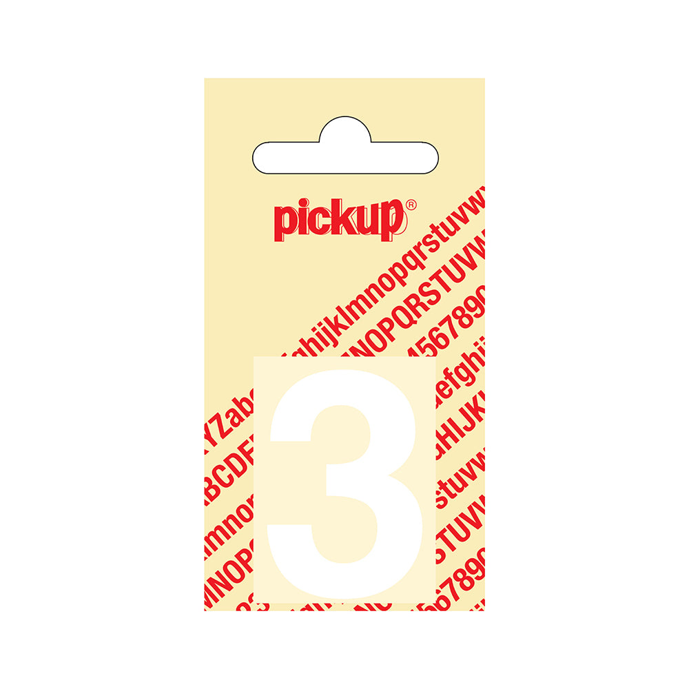 Plakcijfer Helvetica 40 mm - wit 3 - Helvetica - 312120403 - EAN 8711234102331 - zelfklevend vinyl