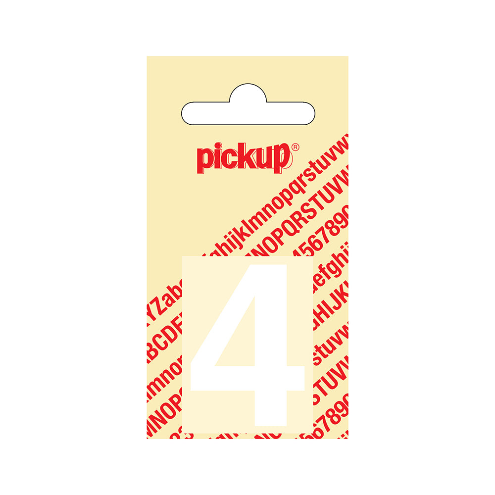 Plakcijfer Helvetica 40 mm - wit 4 - Helvetica - 312120404 - EAN 8711234102348 - zelfklevend vinyl