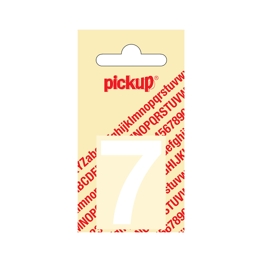 Plakcijfer Helvetica 40 mm - wit 7 - Helvetica - 312120407 - EAN 8711234102379 - zelfklevend vinyl