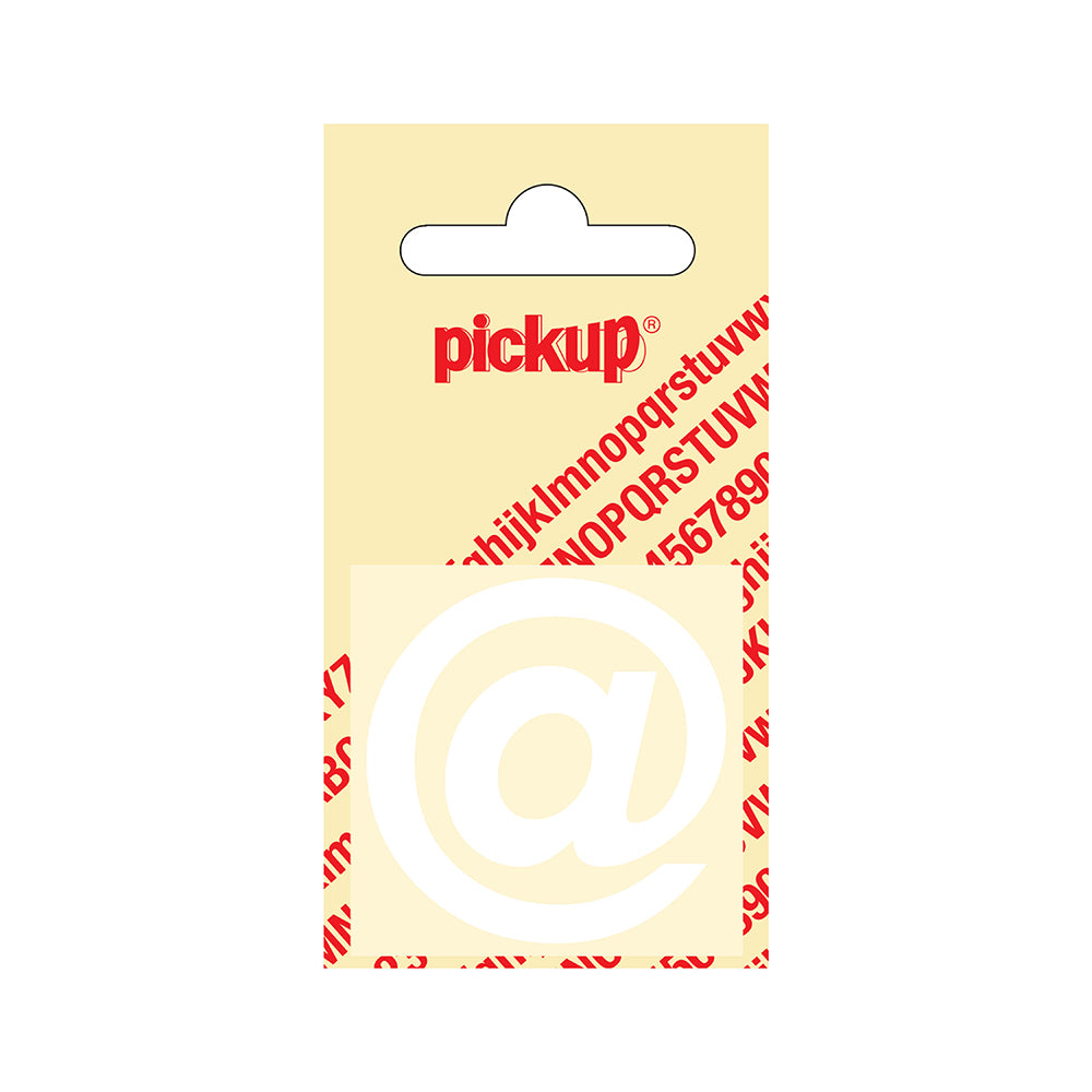 Plakletter Helvetica 40 mm - wit @ - Helvetica - 31212040AT - EAN 8711234102263 - zelfklevend vinyl