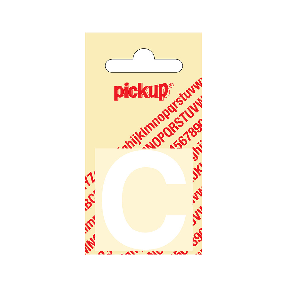 Plakletter Helvetica 40 mm - wit C - Helvetica - 31212040C - EAN 8711234102027 - zelfklevend vinyl