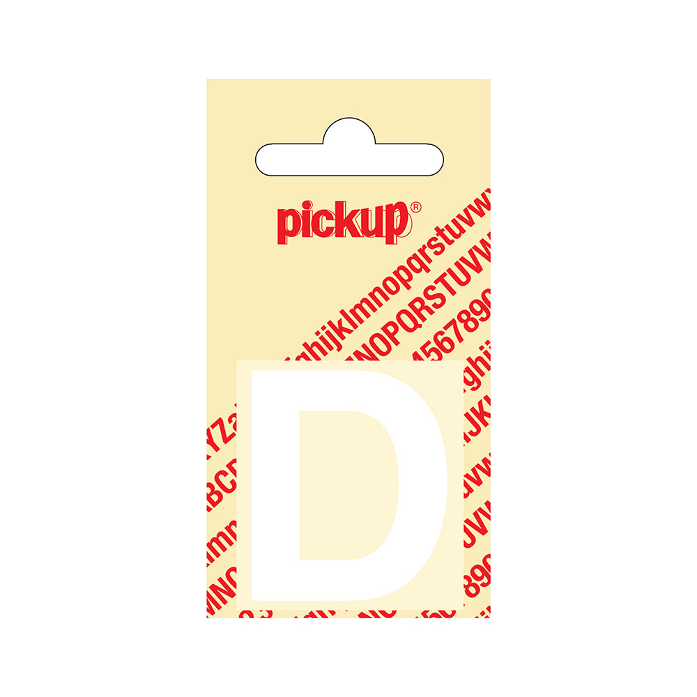 Plakletter Helvetica 40 mm - wit D - Helvetica - 31212040D - EAN 8711234102034 - zelfklevend vinyl