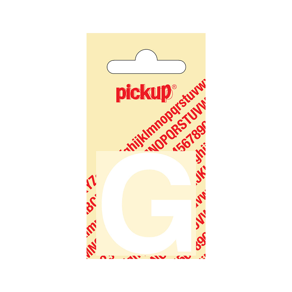 Plakletter Helvetica 40 mm - wit G - Helvetica - 31212040G - EAN 8711234102065 - zelfklevend vinyl