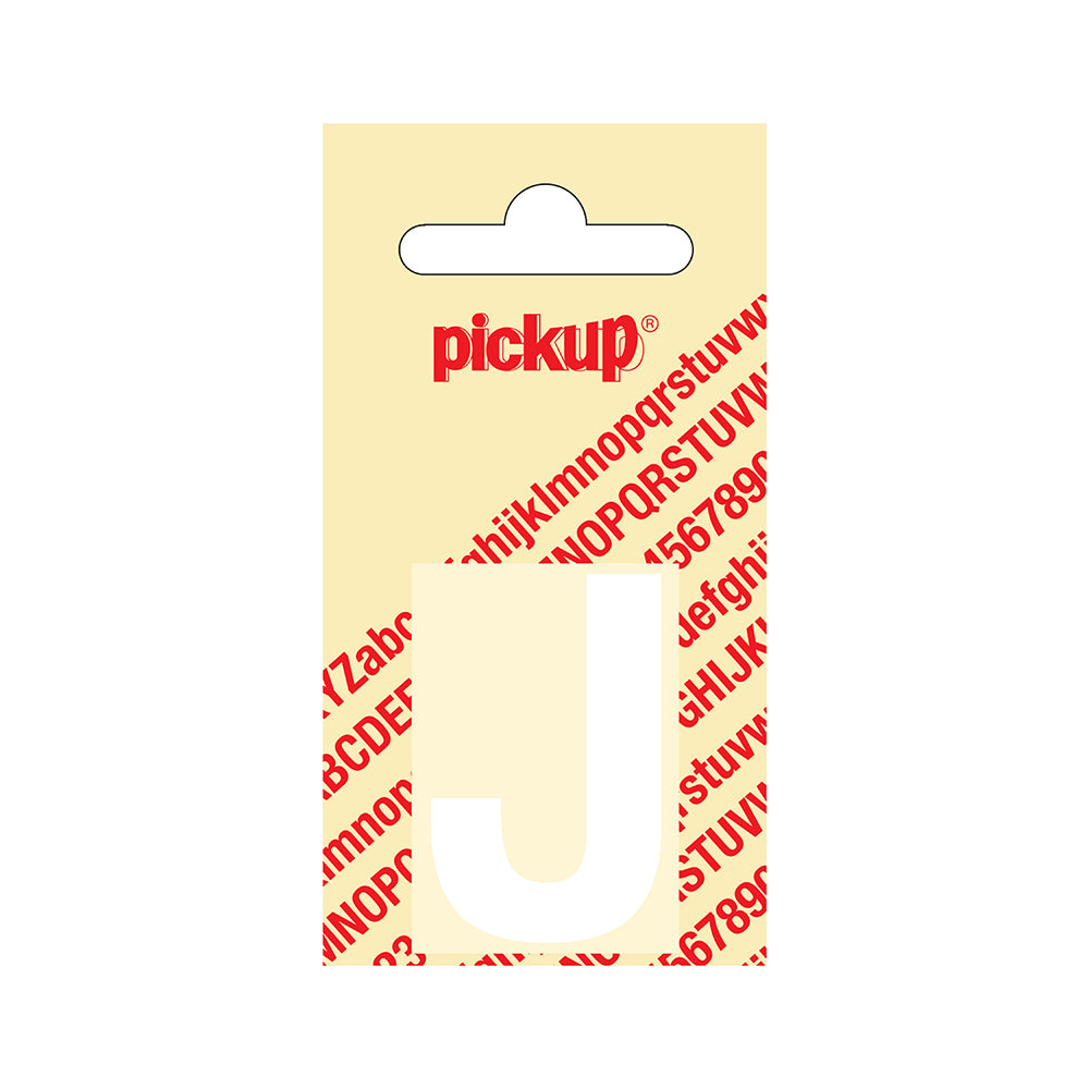 Plakletter Helvetica 40 mm - wit J - Helvetica - 31212040J - EAN 8711234102096 - zelfklevend vinyl