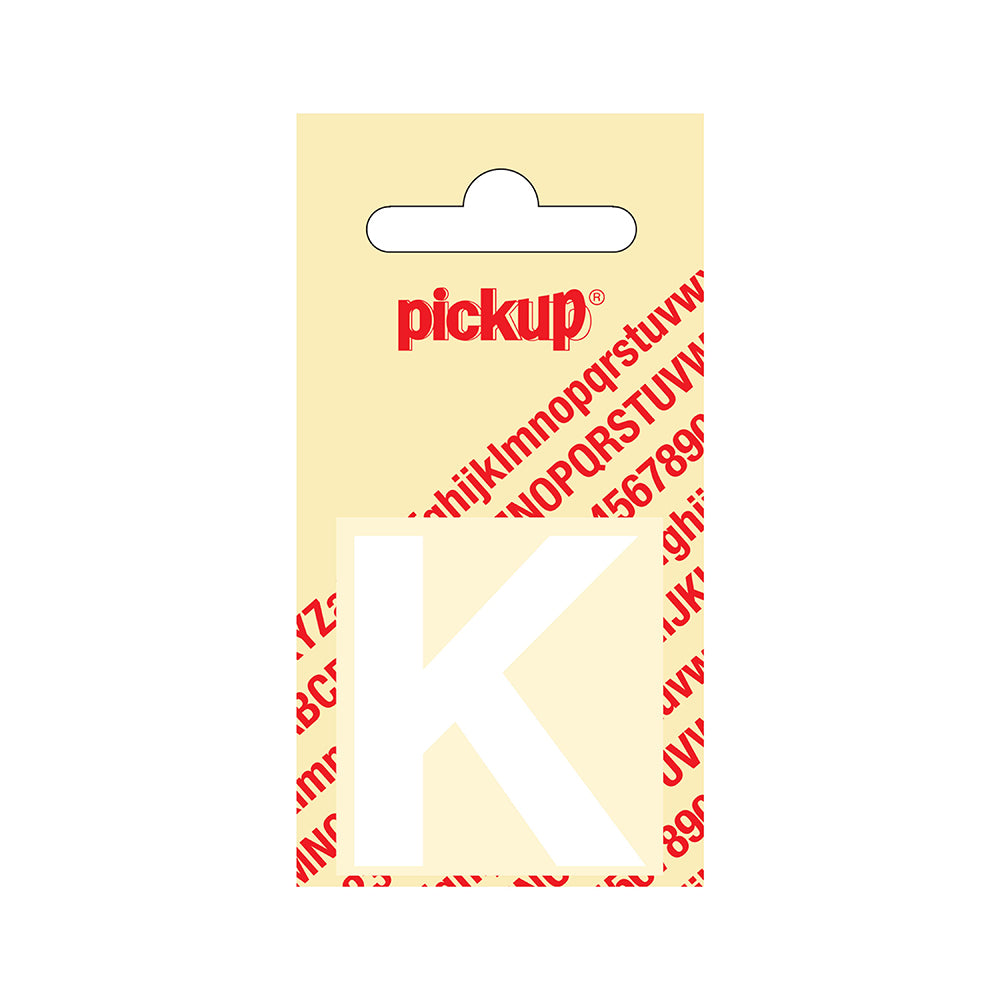 Plakletter Helvetica 40 mm - wit K - Helvetica - 31212040K - EAN 8711234102102 - zelfklevend vinyl