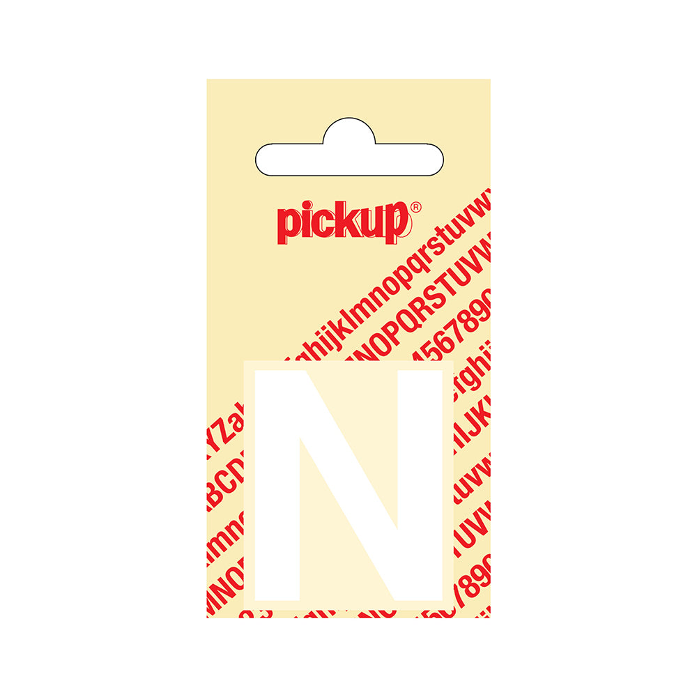 Plakletter Helvetica 40 mm - wit N - Helvetica - 31212040N - EAN 8711234102133 - zelfklevend vinyl