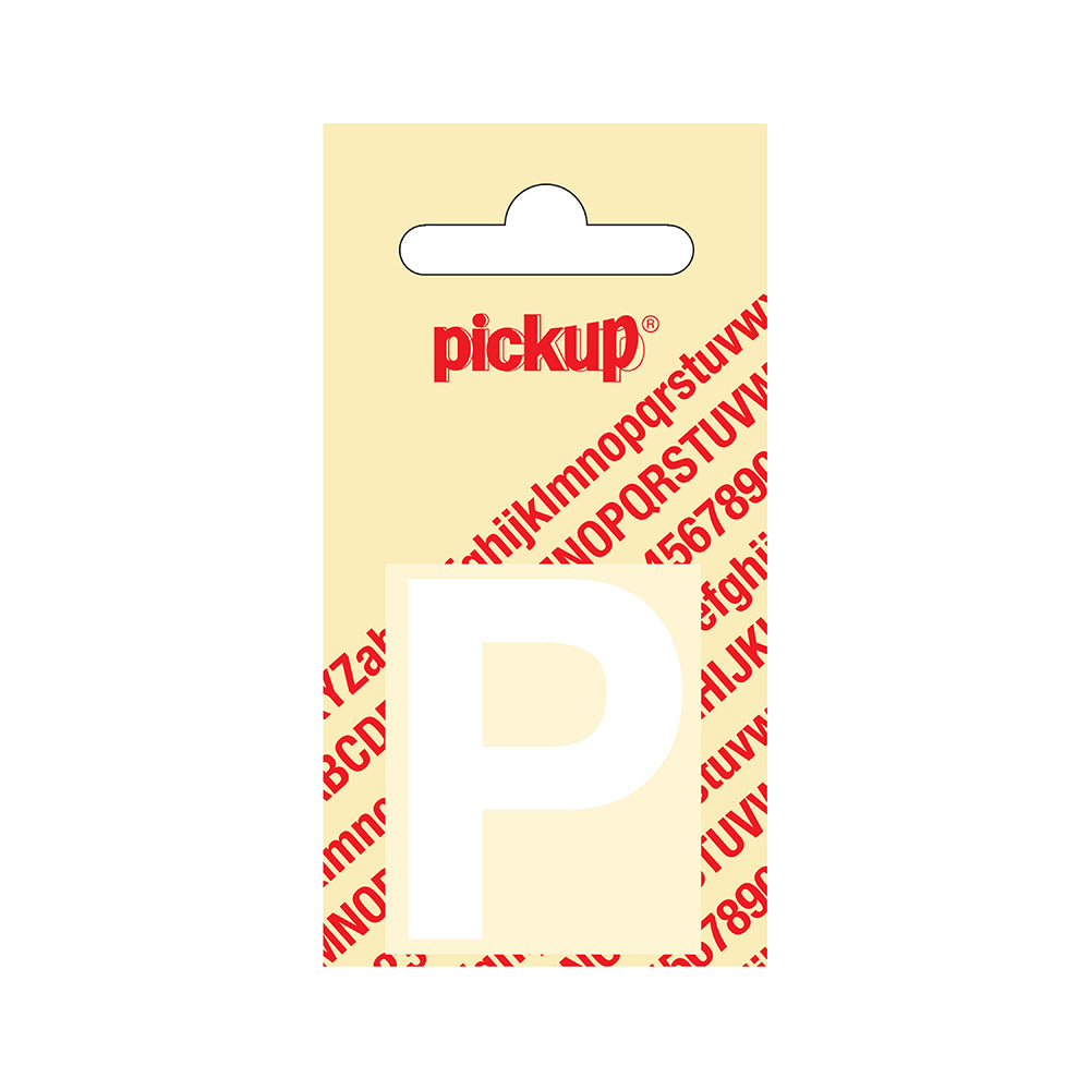 Plakletter Helvetica 40 mm - wit P - Helvetica - 31212040P - EAN 8711234102157 - zelfklevend vinyl