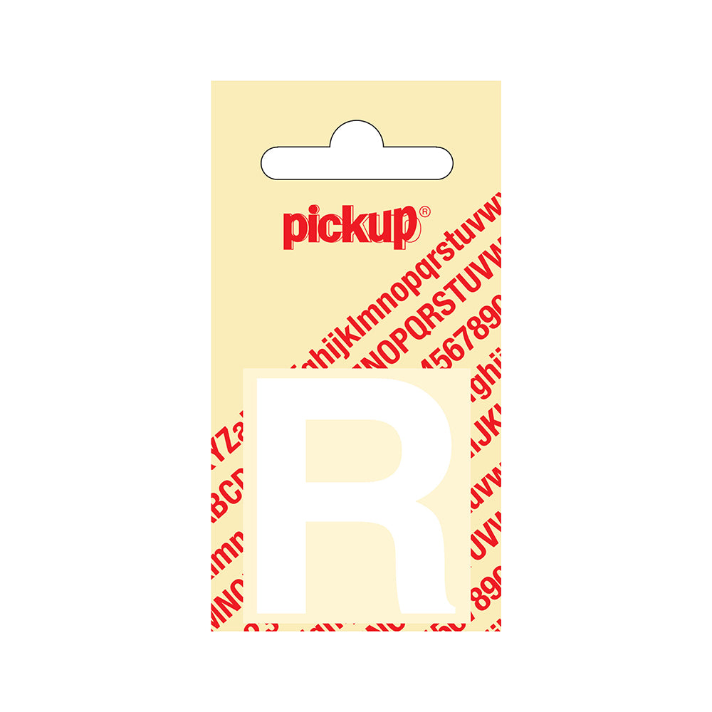 Plakletter Helvetica 40 mm - wit R - Helvetica - 31212040R - EAN 8711234102171 - zelfklevend vinyl