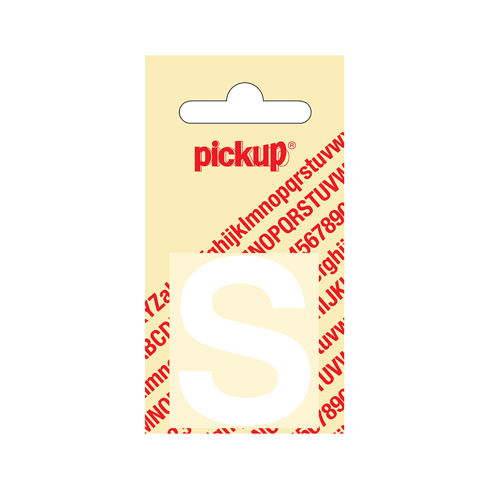 Plakletter Helvetica 40 mm - wit S - Helvetica - 31212040S - EAN 8711234102188 - zelfklevend vinyl