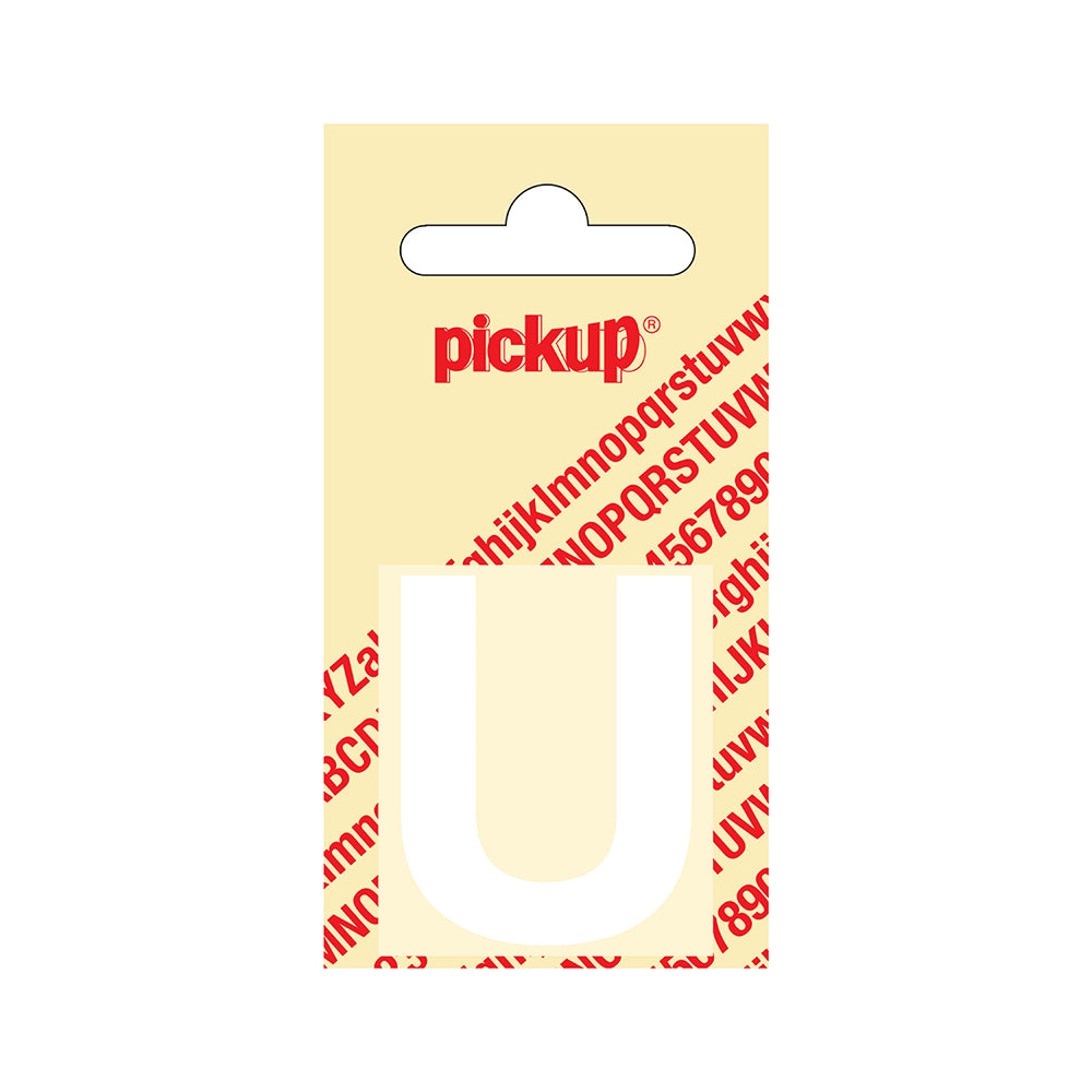 Plakletter Helvetica 40 mm - wit U - Helvetica - 31212040U - EAN 8711234102201 - zelfklevend vinyl