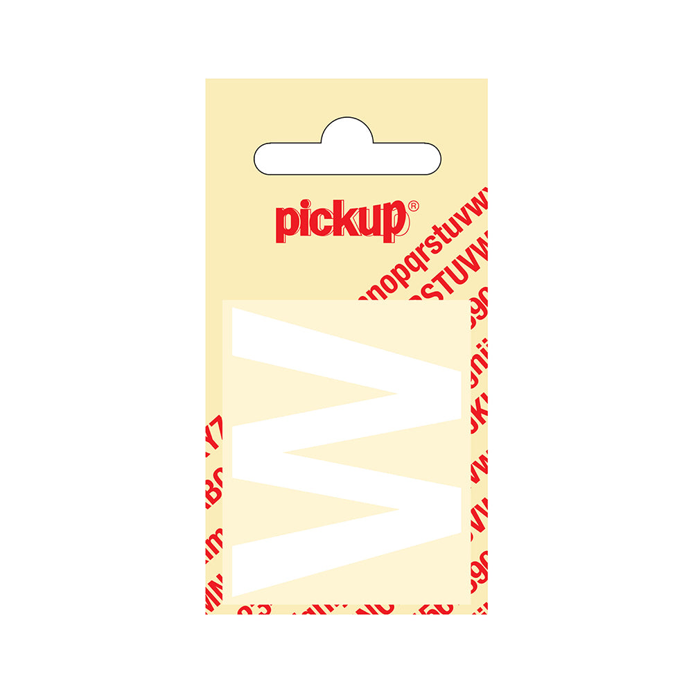 Plakletter Helvetica 40 mm - wit W - Helvetica - 31212040W - EAN 8711234102225 - zelfklevend vinyl