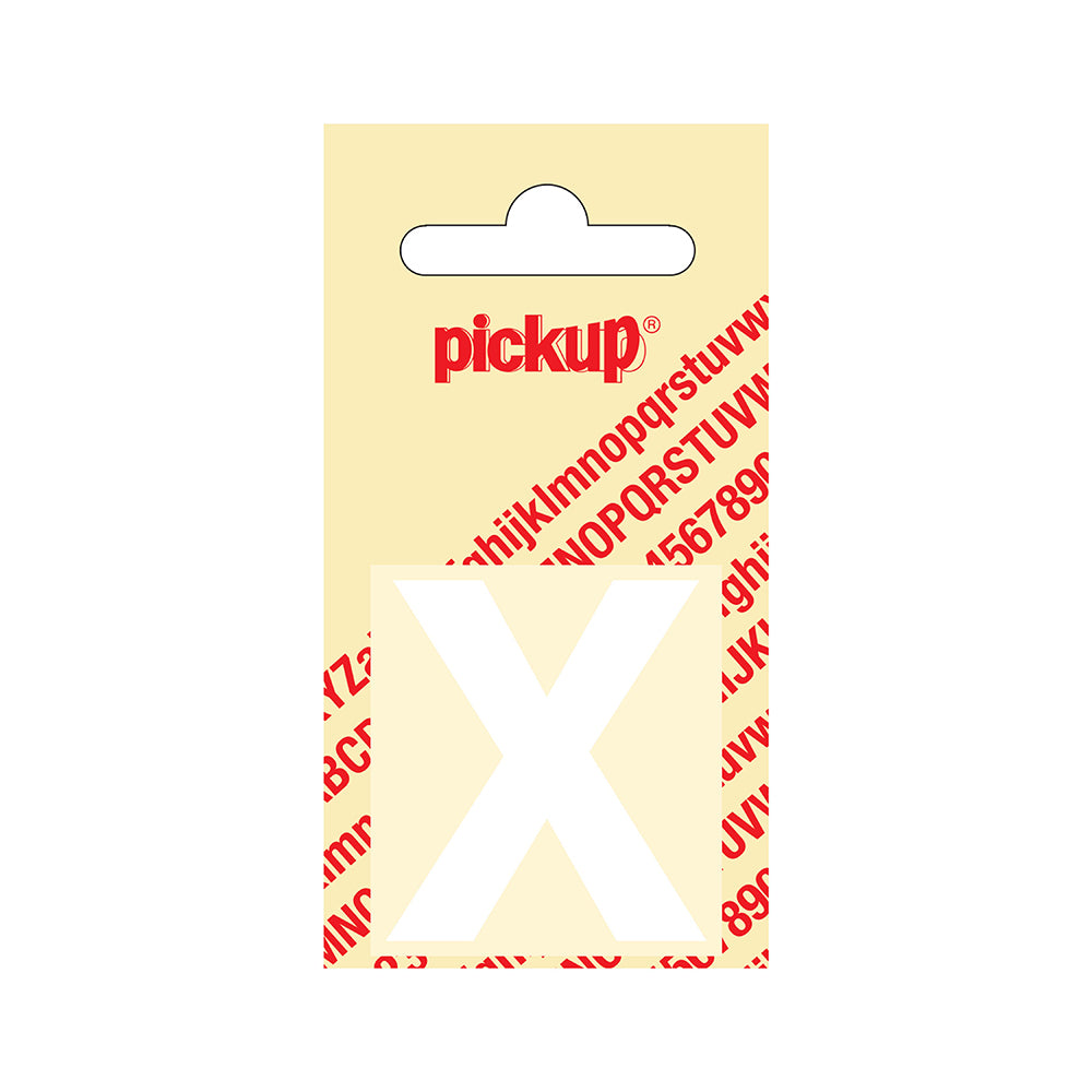 Plakletter Helvetica 40 mm - wit X - Helvetica - 31212040X - EAN 8711234102232 - zelfklevend vinyl