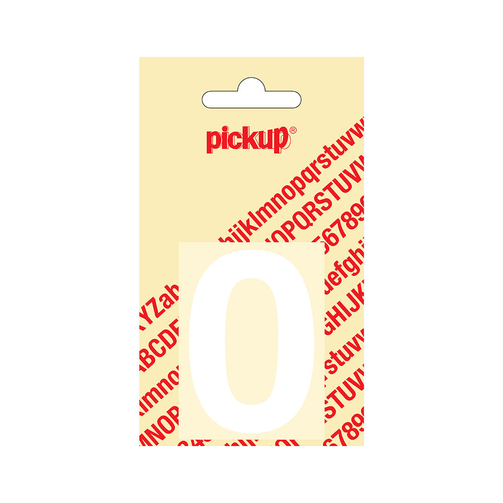Plakcijfer Helvetica 60 mm - wit 0 - Helvetica - 312120600 - EAN 8711234122308 - zelfklevend vinyl
