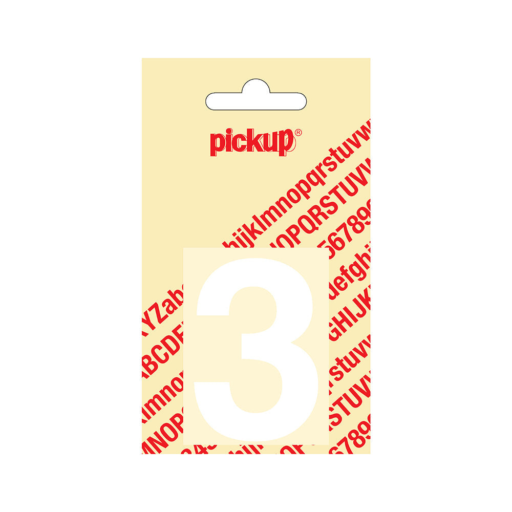 Plakcijfer Helvetica 60 mm - wit 3 - Helvetica - 312120603 - EAN 8711234122339 - zelfklevend vinyl