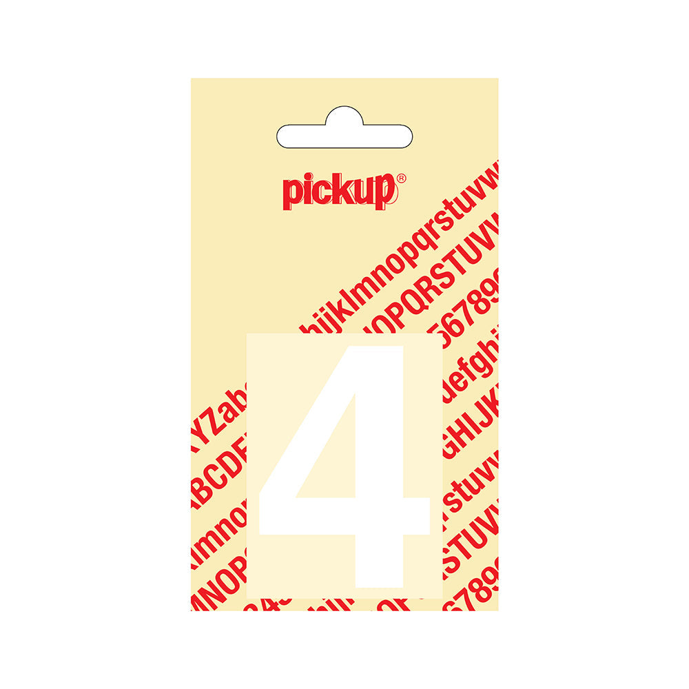 Plakcijfer Helvetica 60 mm - wit 4 - Helvetica - 312120604 - EAN 8711234122346 - zelfklevend vinyl