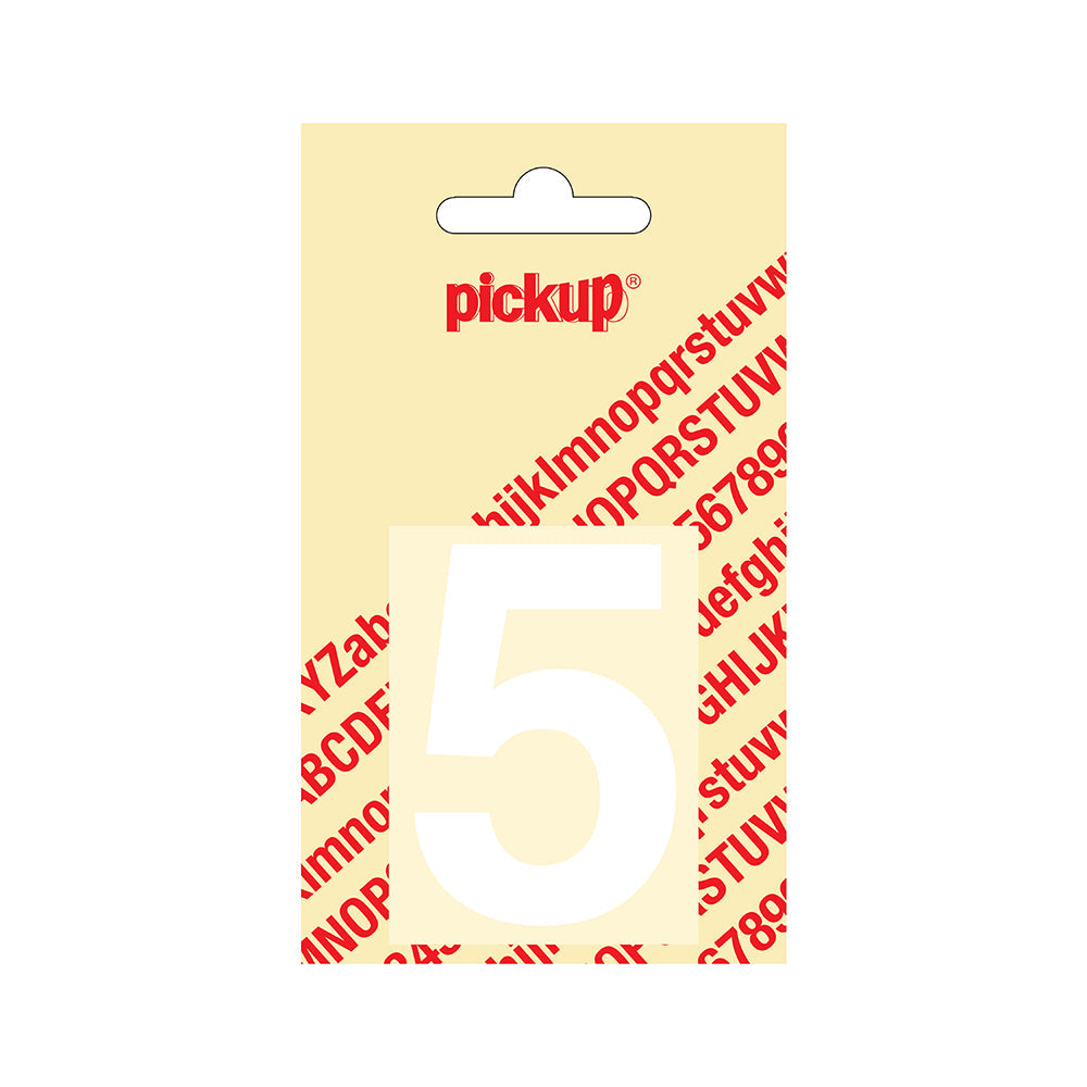Plakcijfer Helvetica 60 mm - wit 5 - Helvetica - 312120605 - EAN 8711234122353 - zelfklevend vinyl