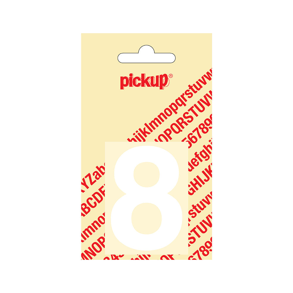 Plakcijfer Helvetica 60 mm - wit 8 - Helvetica - 312120608 - EAN 8711234122384 - zelfklevend vinyl