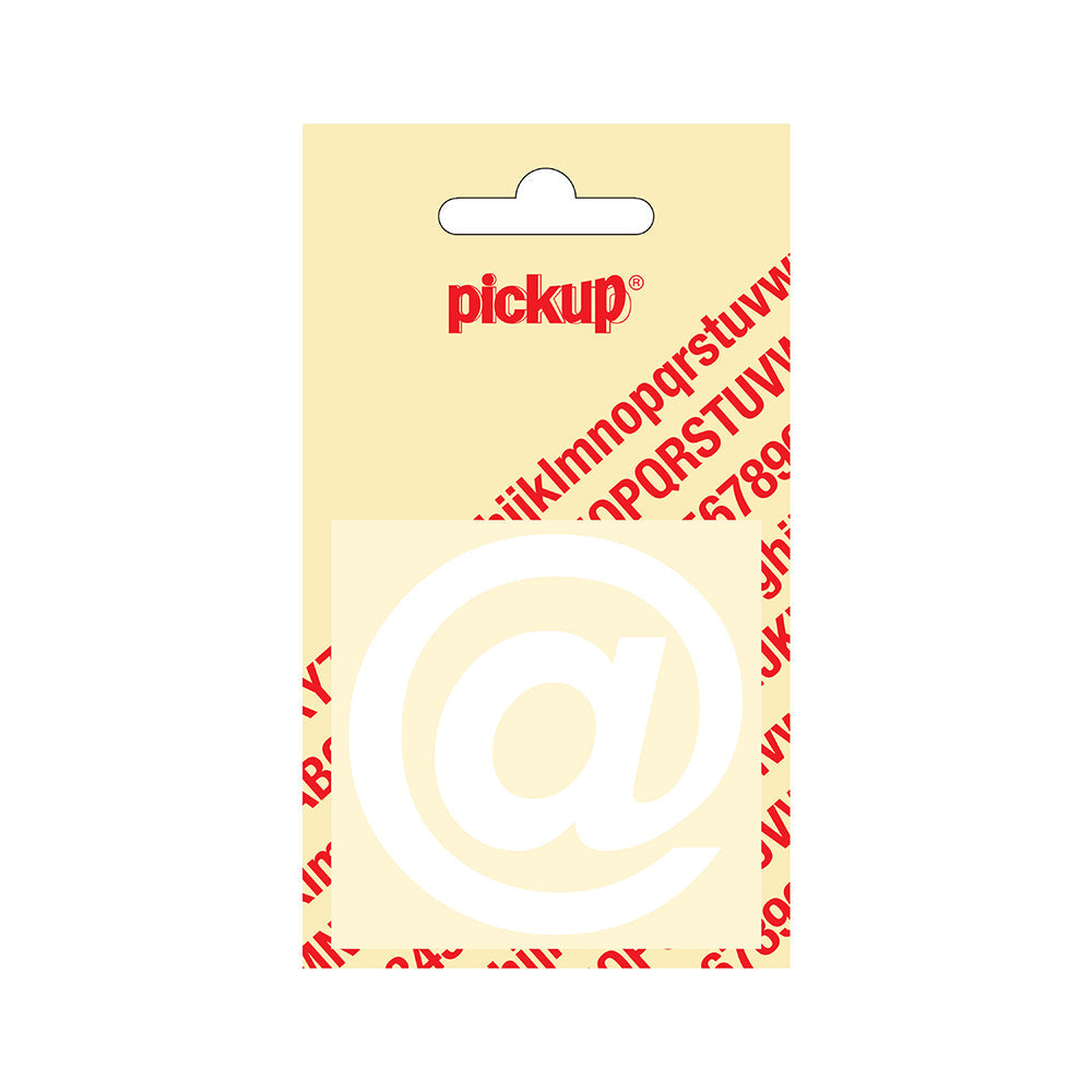 Plakletter Helvetica 60 mm - wit @ - Helvetica - 31212060AT - EAN 8711234122261 - zelfklevend vinyl