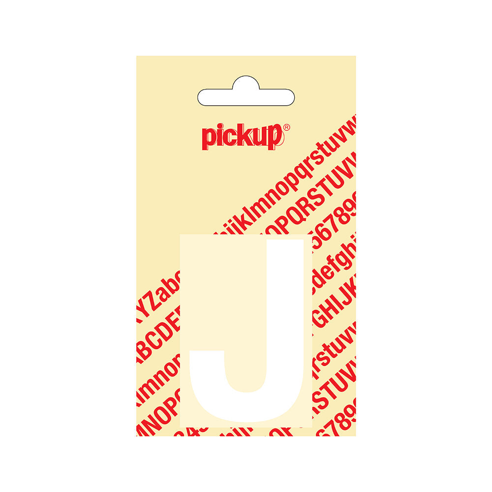Plakletter Helvetica 60 mm - wit J - Helvetica - 31212060J - EAN 8711234122094 - zelfklevend vinyl