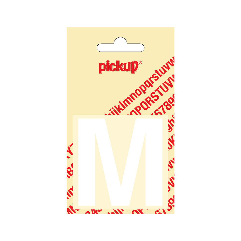 Plakletter Helvetica 60 mm - wit M - Helvetica - 31212060M - EAN 8711234122124 - zelfklevend vinyl