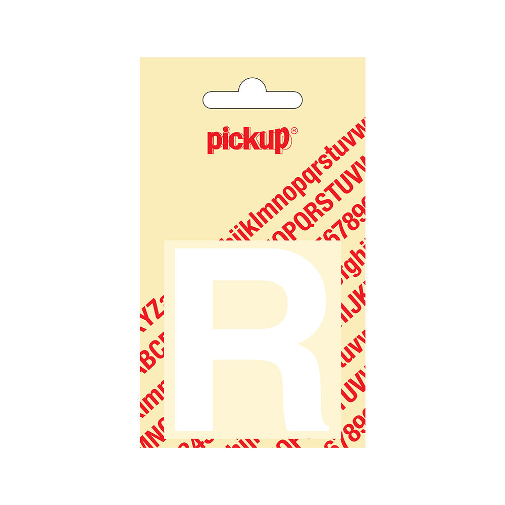 Plakletter Helvetica 60 mm - wit R - Helvetica - 31212060R - EAN 8711234122179 - zelfklevend vinyl