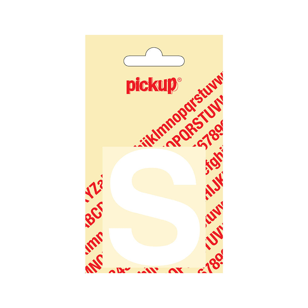 Plakletter Helvetica 60 mm - wit S - Helvetica - 31212060S - EAN 8711234122186 - zelfklevend vinyl