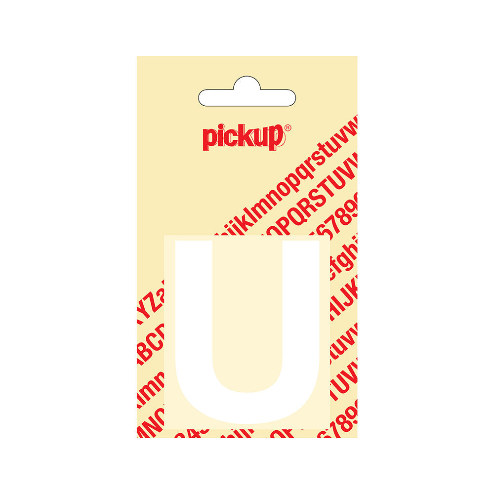Plakletter Helvetica 60 mm - wit U - Helvetica - 31212060U - EAN 8711234122209 - zelfklevend vinyl