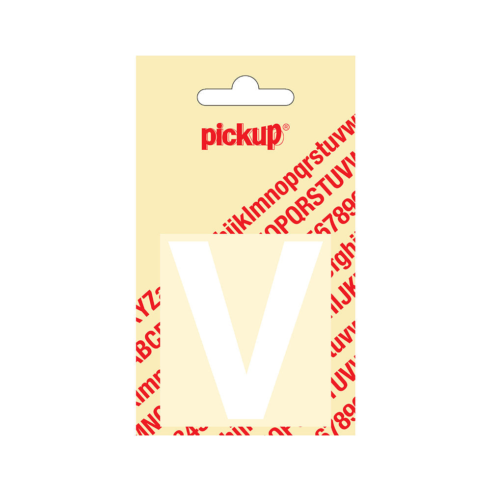 Plakletter Helvetica 60 mm - wit V - Helvetica - 31212060V - EAN 8711234122216 - zelfklevend vinyl