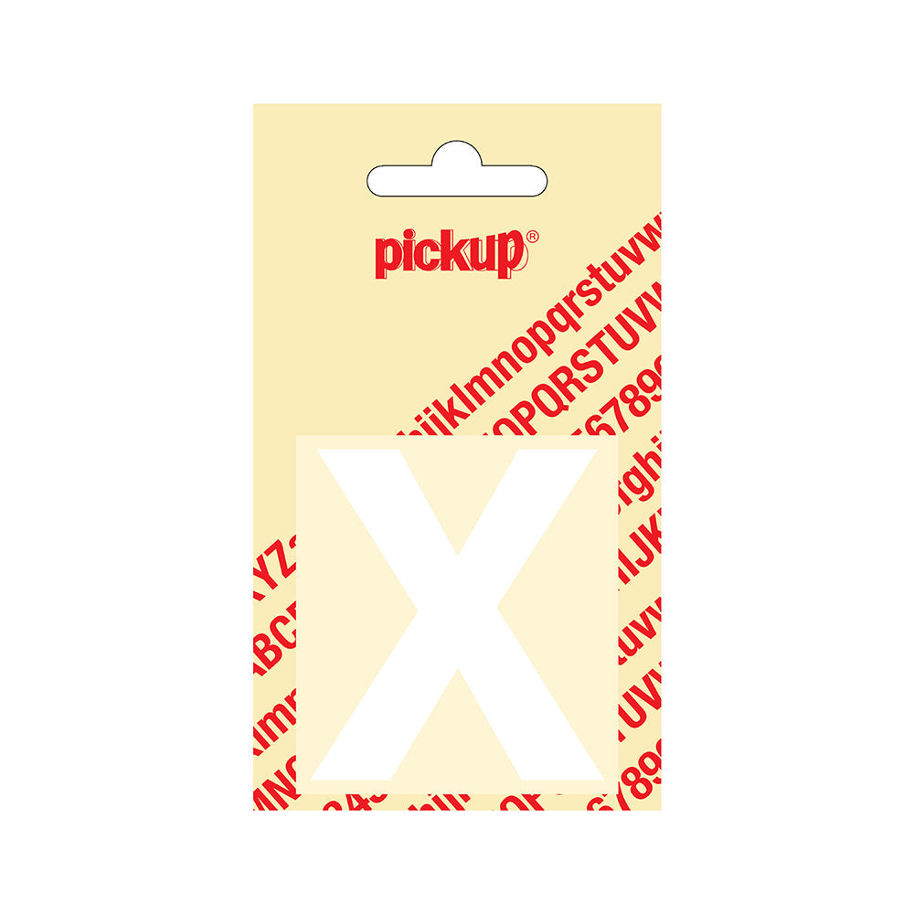 Plakletter Helvetica 60 mm - wit X - Helvetica - 31212060X - EAN 8711234122230 - zelfklevend vinyl