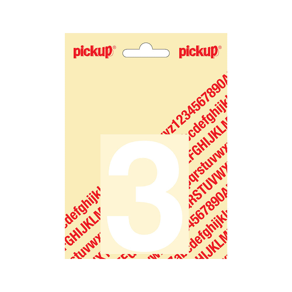 Plakcijfer Helvetica 80 mm - wit 3 - Helvetica - 312120803 - EAN 8711234132338 - zelfklevend vinyl