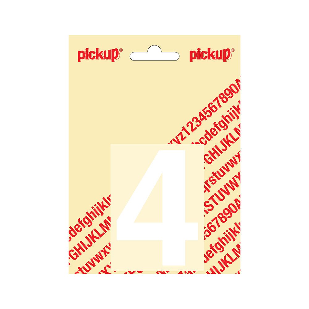 Plakcijfer Helvetica 80 mm - wit 4 - Helvetica - 312120804 - EAN 8711234132345 - zelfklevend vinyl