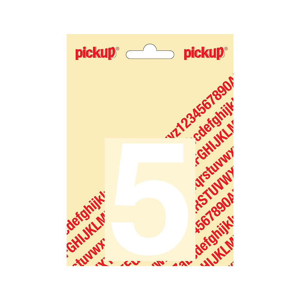 Plakcijfer Helvetica 80 mm - wit 5 - Helvetica - 312120805 - EAN 8711234132352 - zelfklevend vinyl