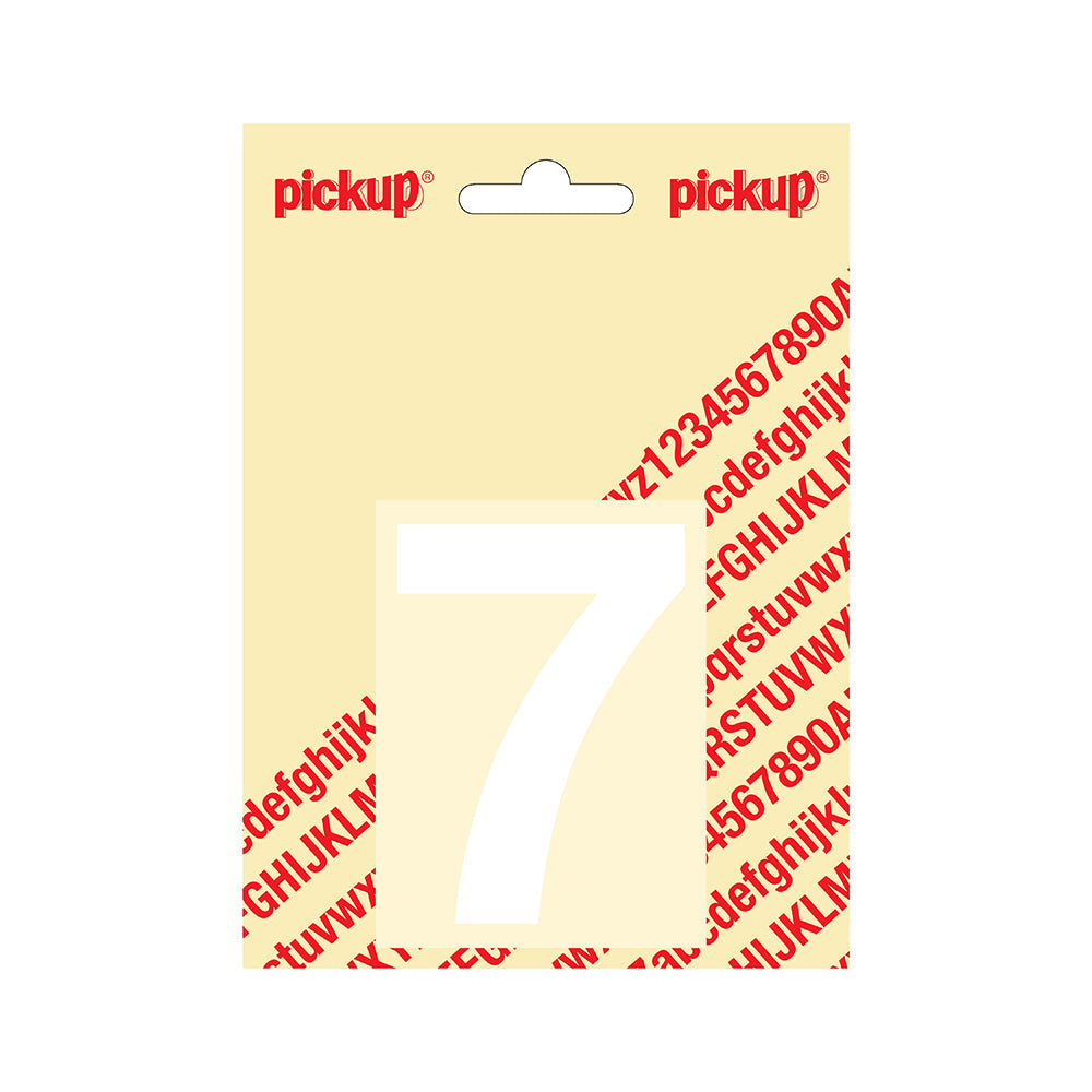 Plakcijfer Helvetica 80 mm - wit 7 - Helvetica - 312120807 - EAN 8711234132376 - zelfklevend vinyl