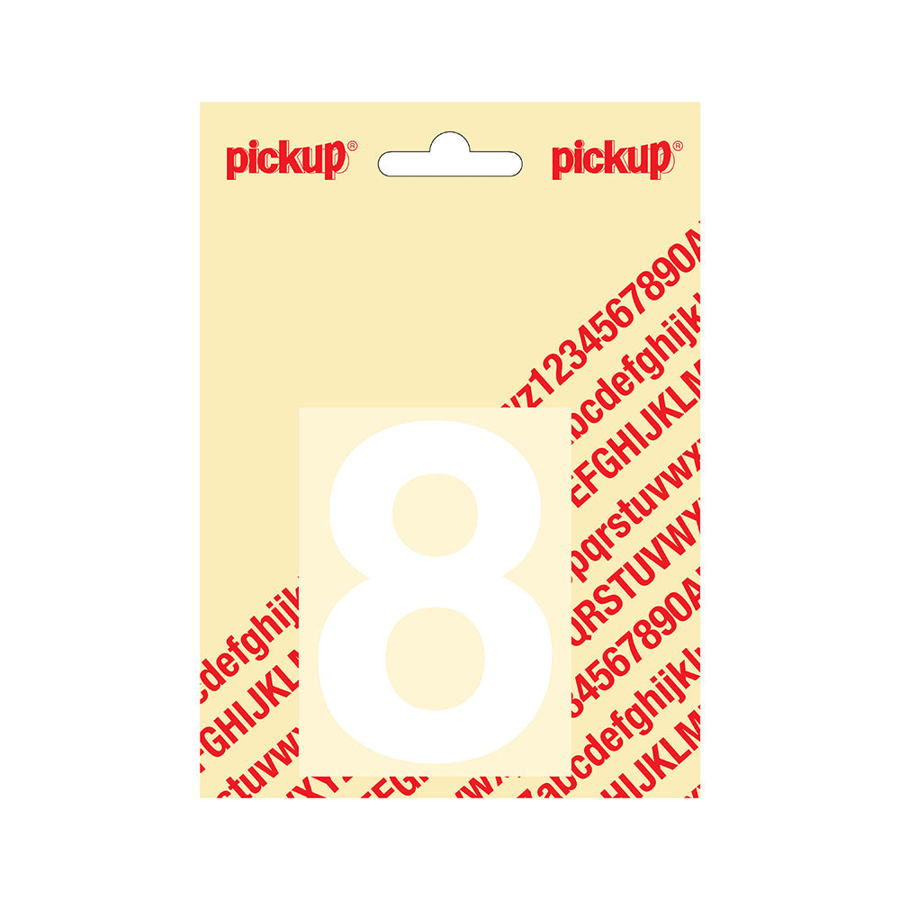 Plakcijfer Helvetica 80 mm - wit 8 - Helvetica - 312120808 - EAN 8711234132383 - zelfklevend vinyl