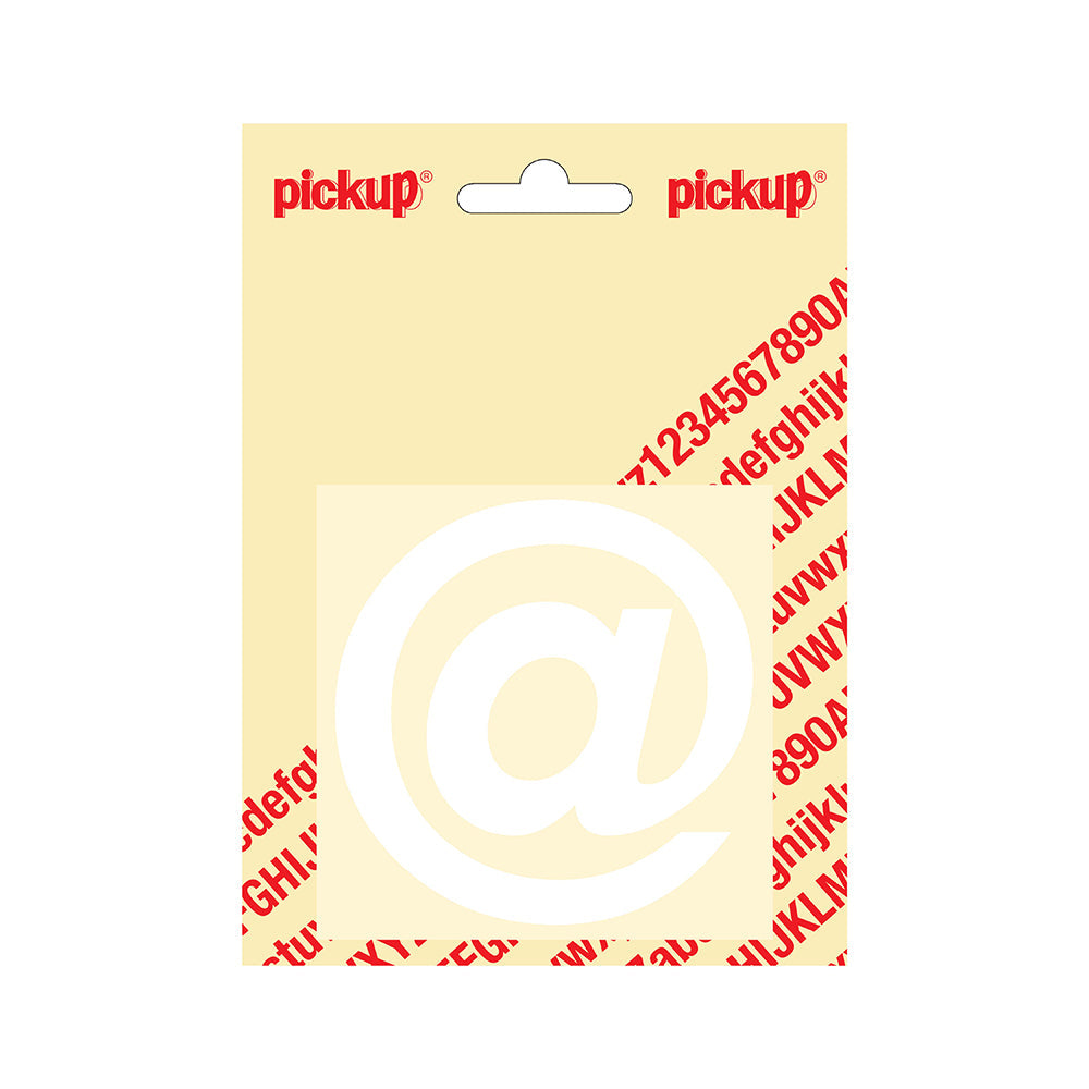 Plakletter Helvetica 80 mm - wit @ - Helvetica - 31212080AT - EAN 8711234132260 - zelfklevend vinyl