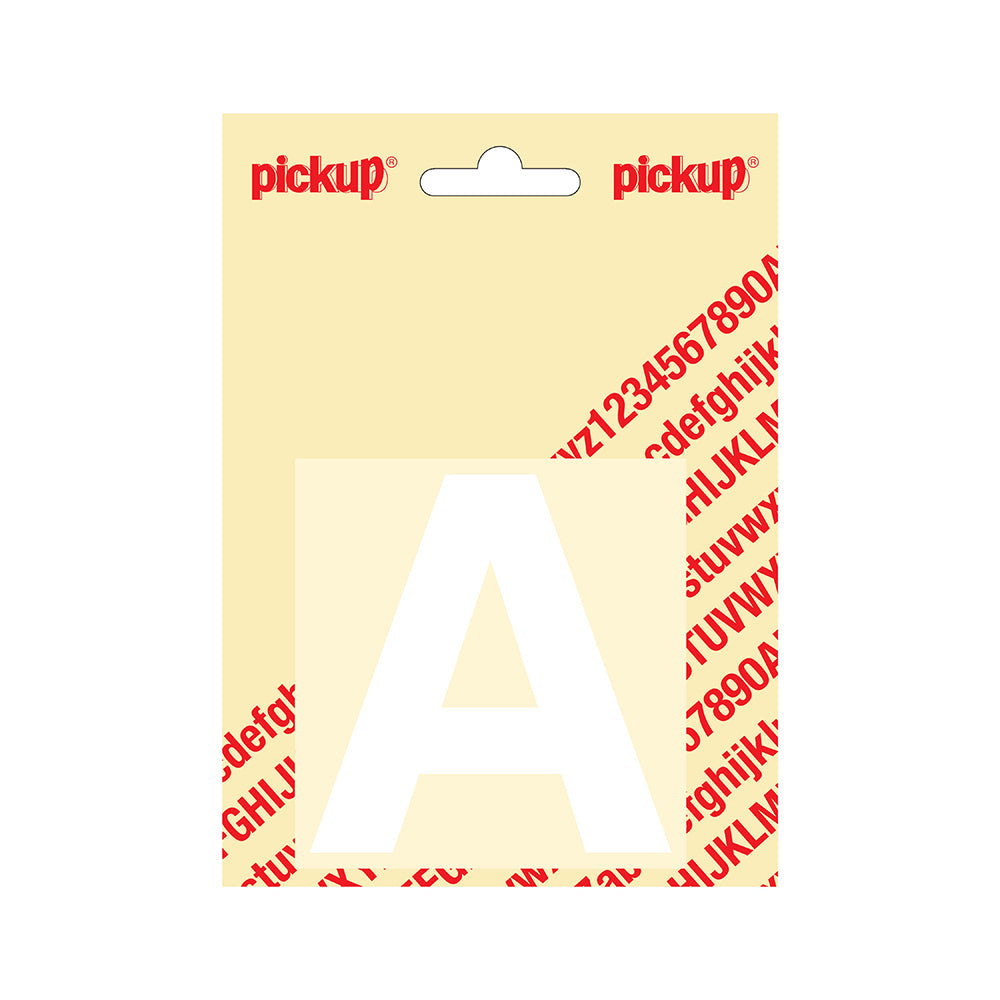 Plakletter Helvetica 80 mm - wit A - Helvetica - 31212080A - EAN 8711234132000 - zelfklevend vinyl