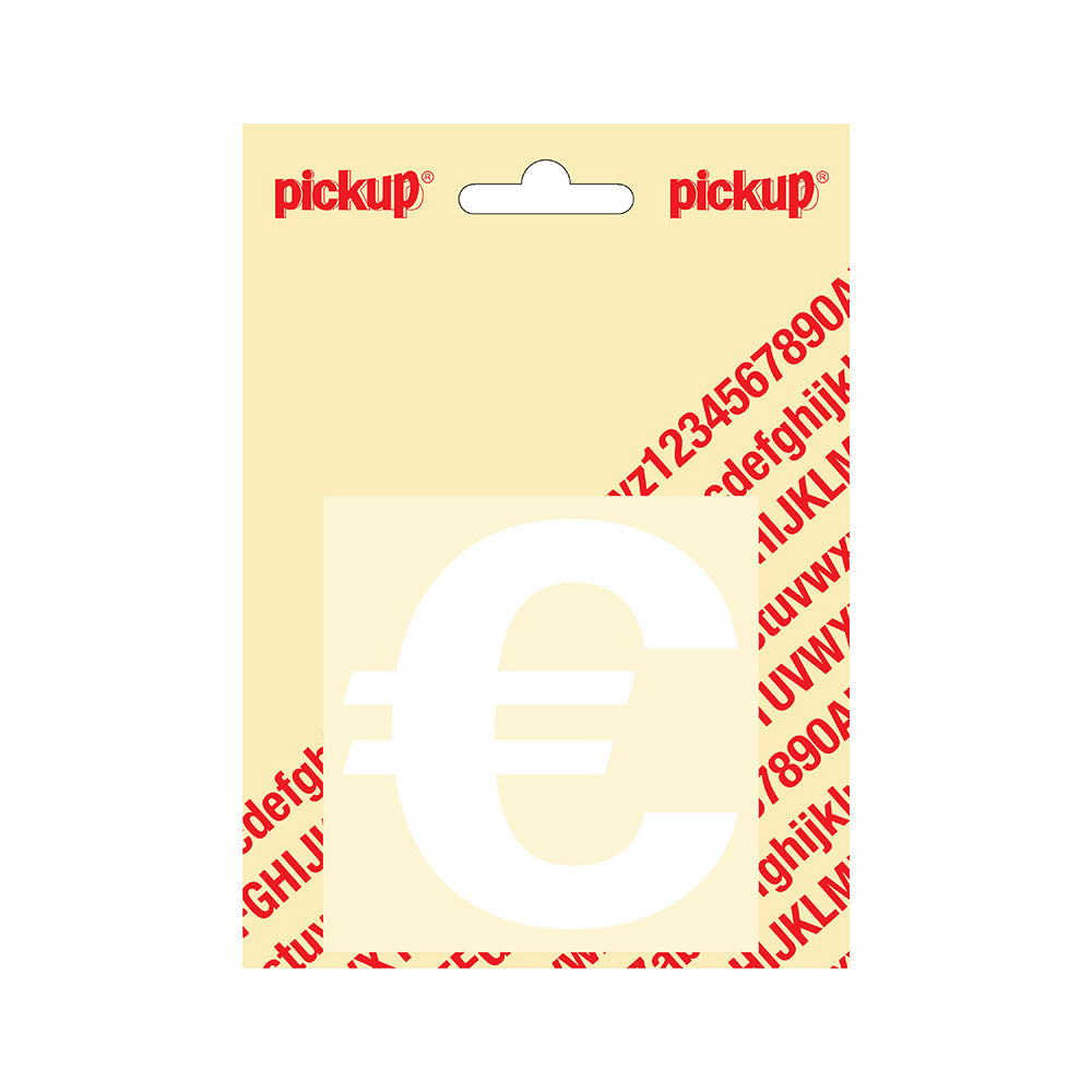 Plakletter Helvetica 80 mm - wit € - Helvetica - 31212080EURO - EAN 8711234132277 - zelfklevend vinyl