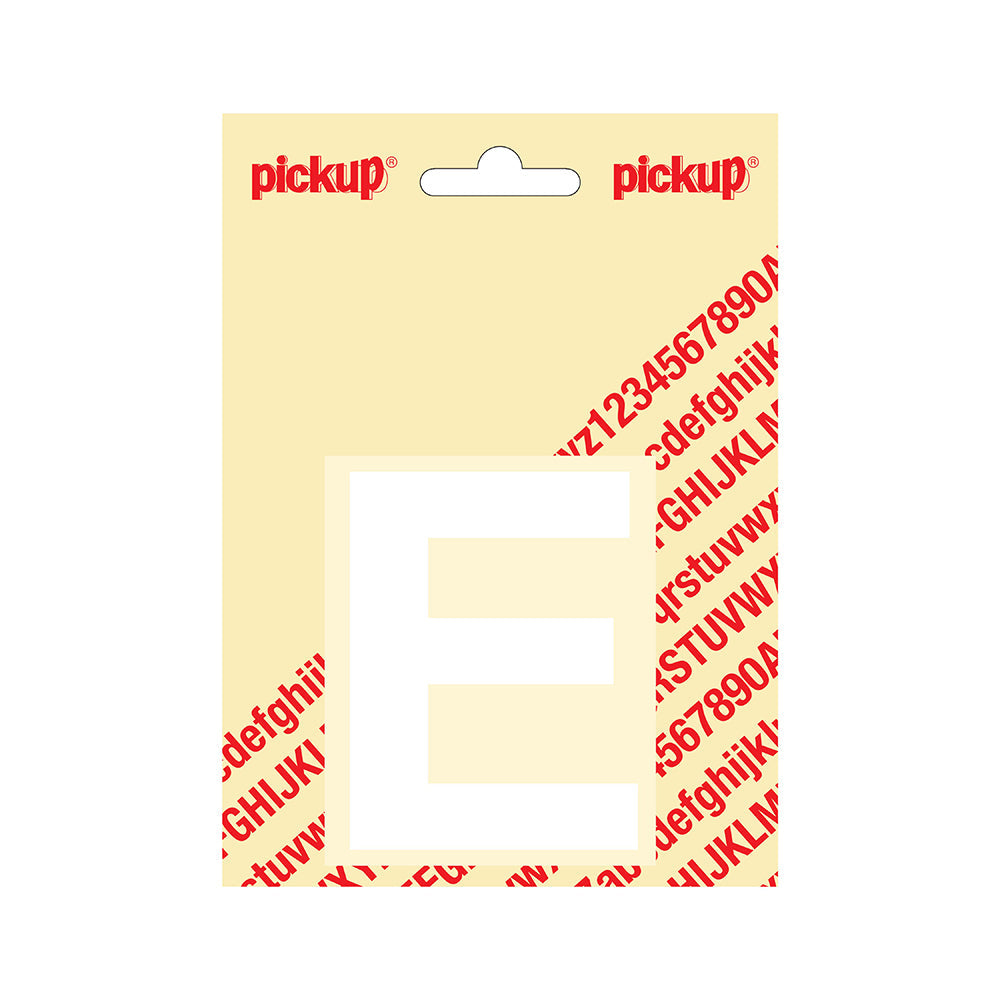 Plakletter Helvetica 80 mm - wit E - Helvetica - 31212080E - EAN 8711234132048 - zelfklevend vinyl