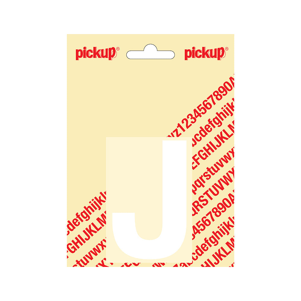 Plakletter Helvetica 80 mm - wit J - Helvetica - 31212080J - EAN 8711234132093 - zelfklevend vinyl