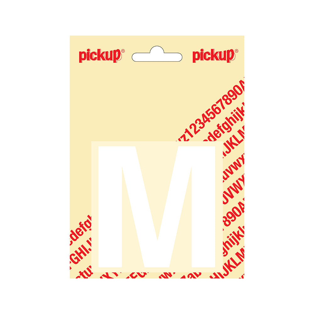 Plakletter Helvetica 80 mm - wit M - Helvetica - 31212080M - EAN 8711234132123 - zelfklevend vinyl