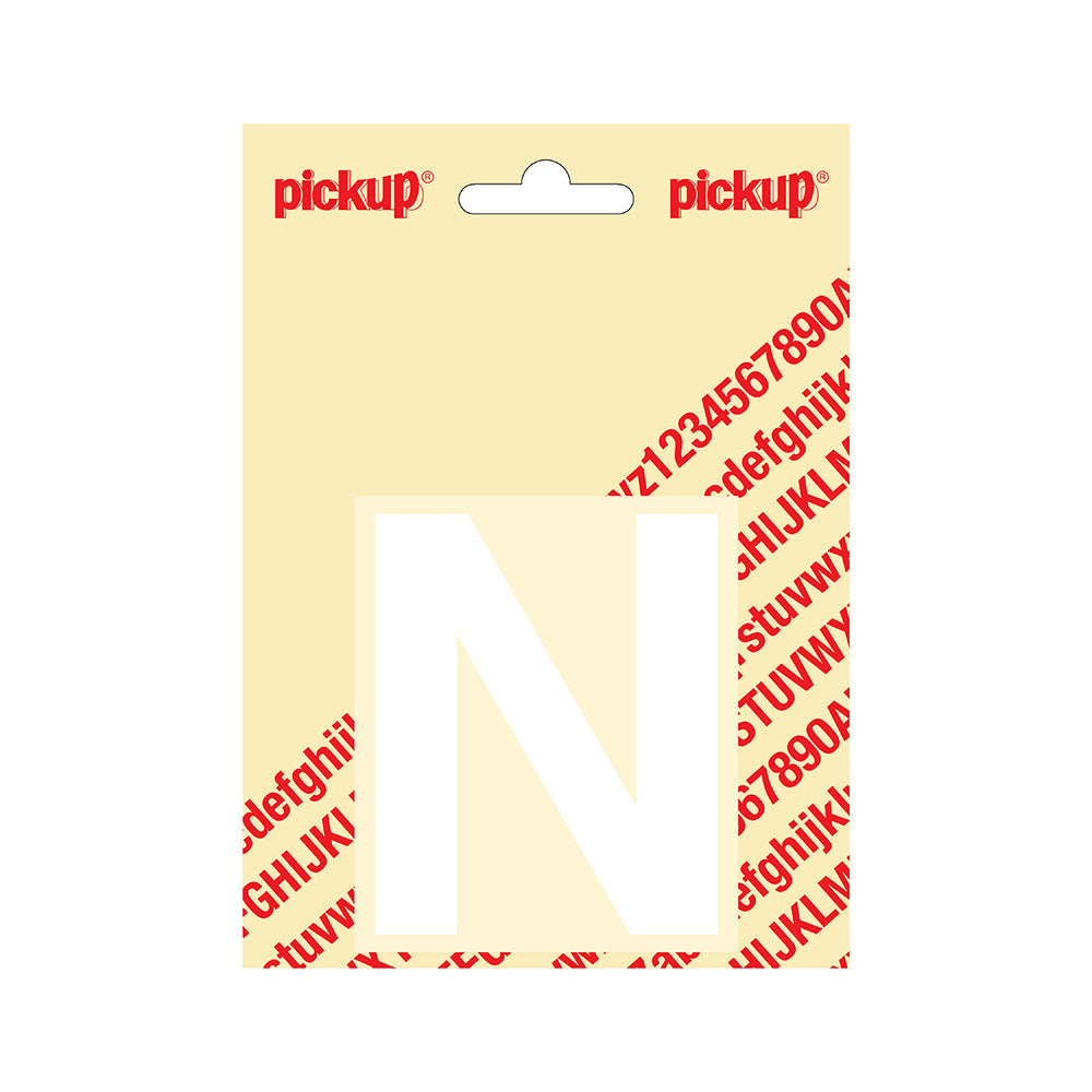 Plakletter Helvetica 80 mm - wit N - Helvetica - 31212080N - EAN 8711234132130 - zelfklevend vinyl