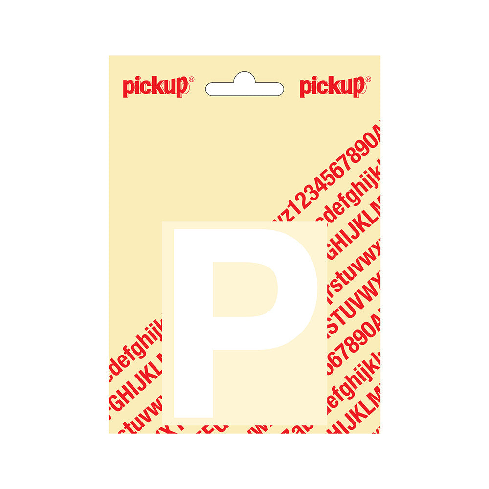Plakletter Helvetica 80 mm - wit P - Helvetica - 31212080P - EAN 8711234132154 - zelfklevend vinyl