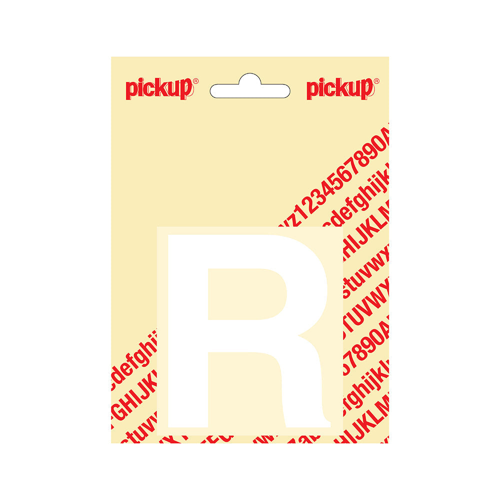 Plakletter Helvetica 80 mm - wit R - Helvetica - 31212080R - EAN 8711234132178 - zelfklevend vinyl